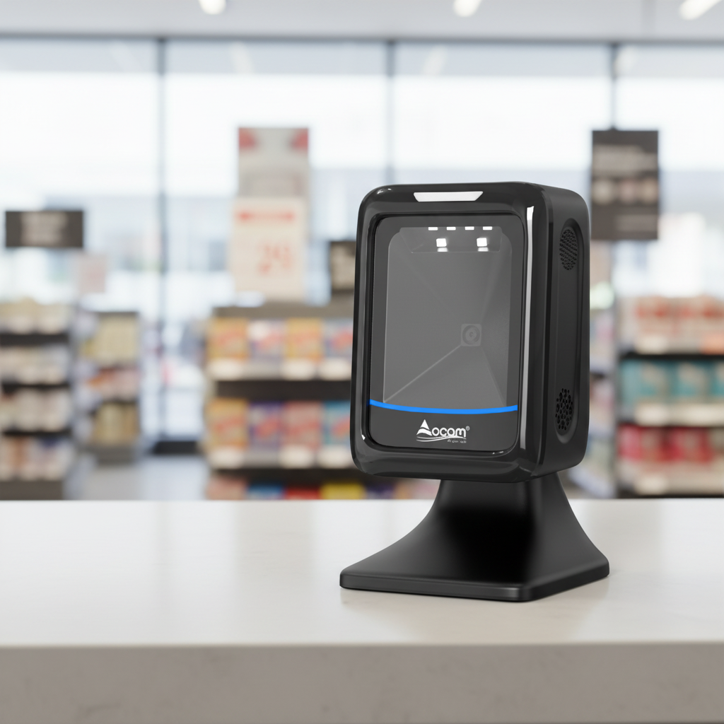 OCBS-T288 OCOM QR Code Reader in Stock Desktop USB 2D Omnidirectional Barcode Scanner for Supermarket Use