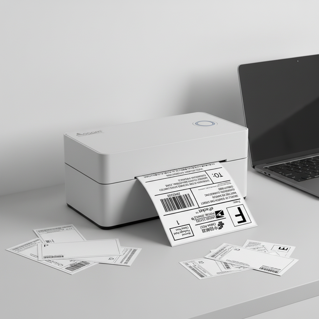 OCOM OCBP-406DT Thermal Label 104mm Max Paper Size USB Barcode Label Printer High-Speed Printing for Logistics & Waybill Use
