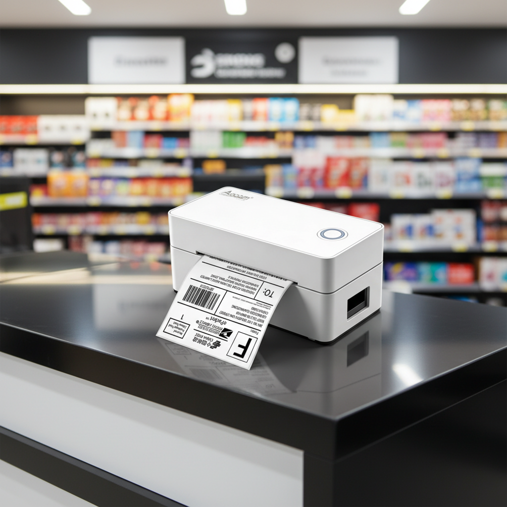 OCOM OCBP-406DT Uso de etiquetas USB/USBBluetooth/WIFI Etiquetas internacionales en blanco y negro Impresora de etiquetas de envío inalámbrica 4x6