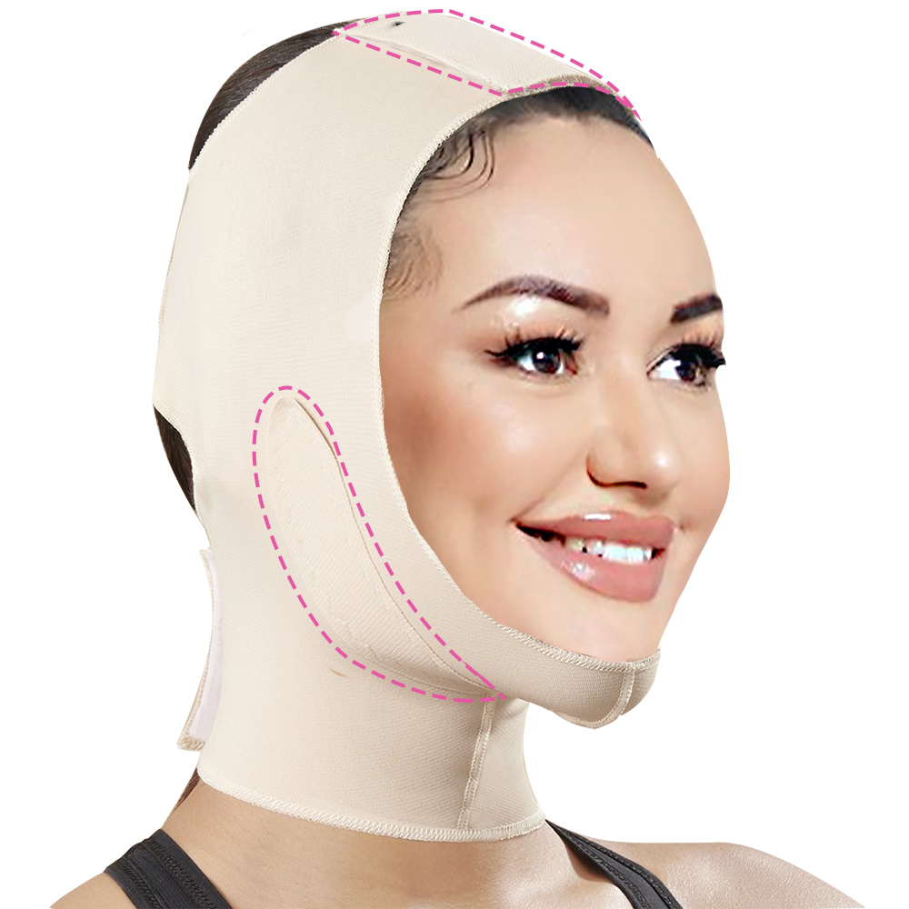 S-SHAPER Supply Fajas Colombian Post-surgical Medium Coverage Face Mask Support Fat Transfer Shapewear