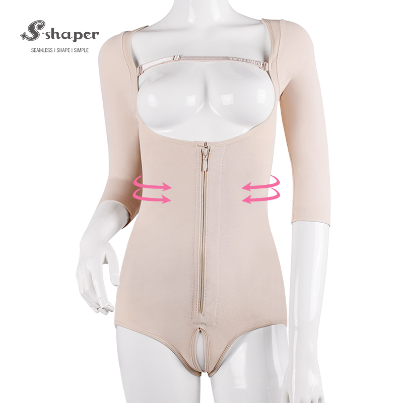 S-SHAPER Fajas الكولومبية بعد الجراحة ملابس داخلية قصيرة الأكمام عالية الضغط ملخصات دعم نقل الدهون ملابس داخلية جراحية