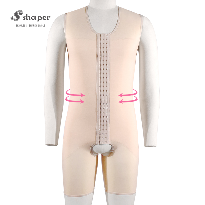 S-SHAPER Fajas Colombian Post Surgery Shapewear 남성용 오픈 바스트 전신 지원 지방 이동 수술용 Shapewear