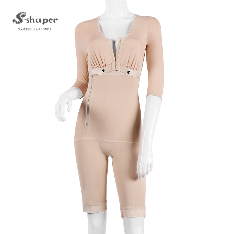 S-SHAPER’s Fajas Colombian Post Surgery Shapewear Short Sleeve Lift Butt Bodysuit Support Fat Transfer Surgical Shapewear