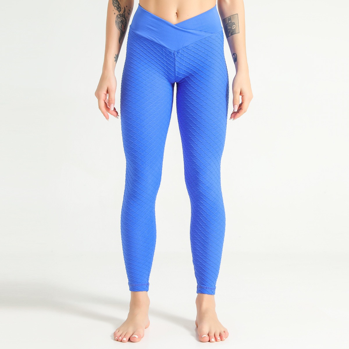 S-SHAPER Pantalon de yoga taille haute sans couture pour femme Legging de butin texturé