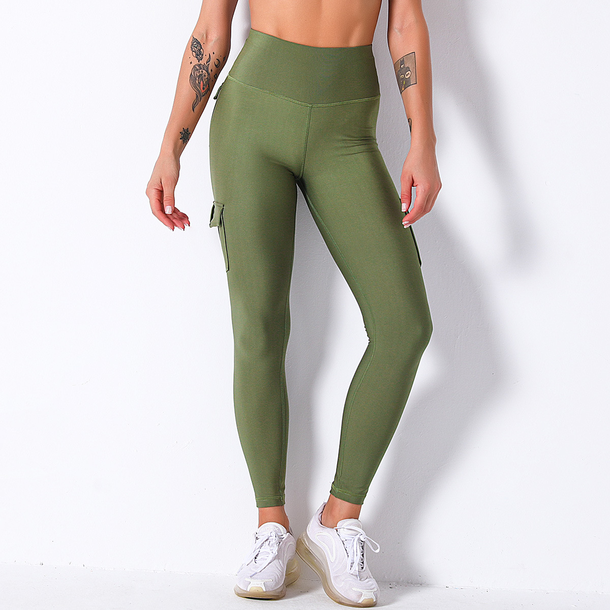 S-SHAPER Pantalon de yoga taille haute sans couture pour femme avec poches Cargo Pantalon de yoga Contrôle du ventre Workout Yoga Leggings Factory