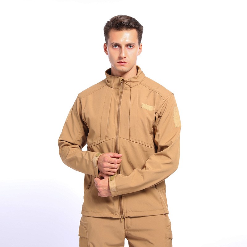S-SHAPER ผู้ผลิตเสื้อโค้ทขนแกะขั้วโลกผู้ชายหลายกระเป๋าแจ็คเก็ตกลางแจ้ง Windproof เสื้อโค้ทคอตั้ง