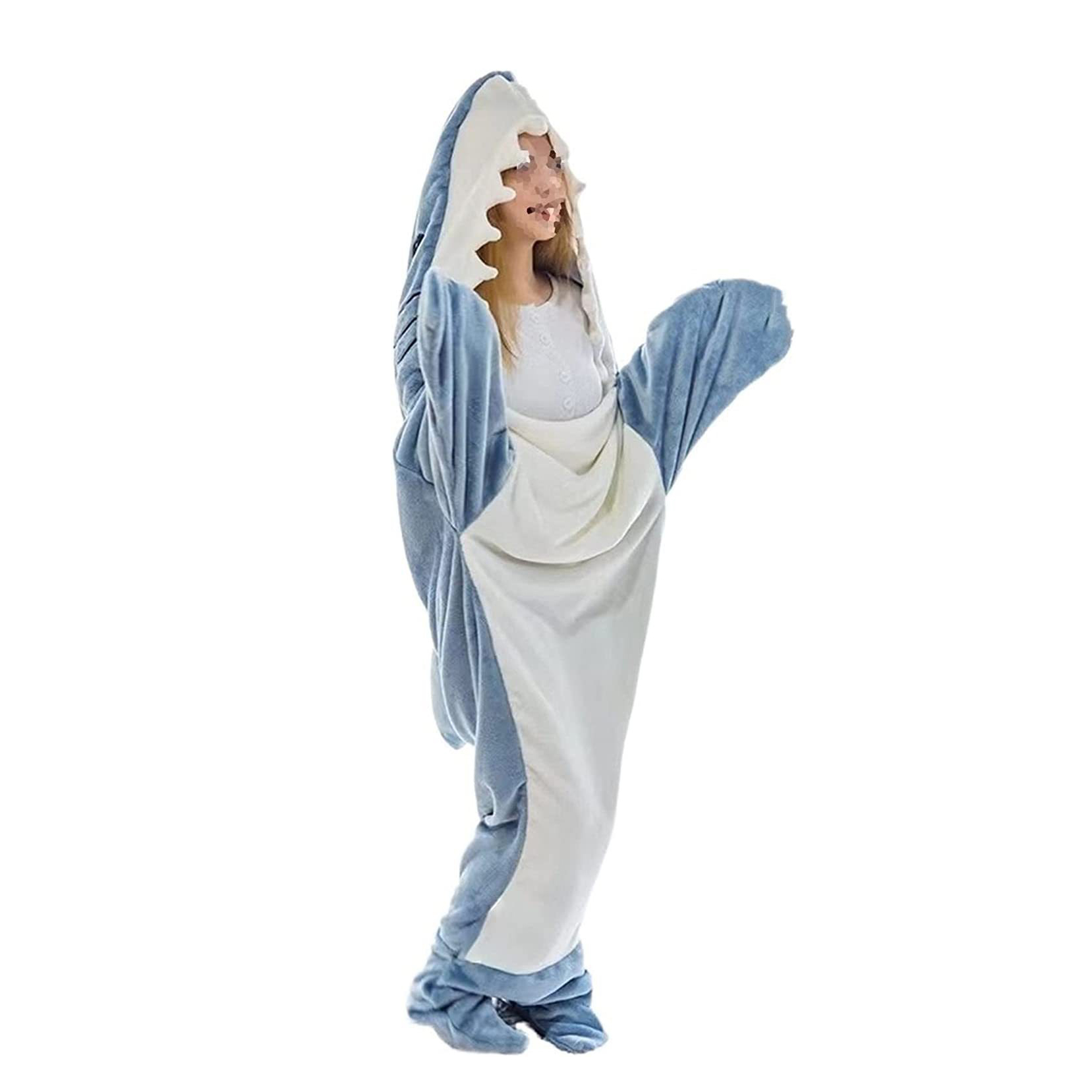 Wearable Shark Blanket TV Hoodie Blanket