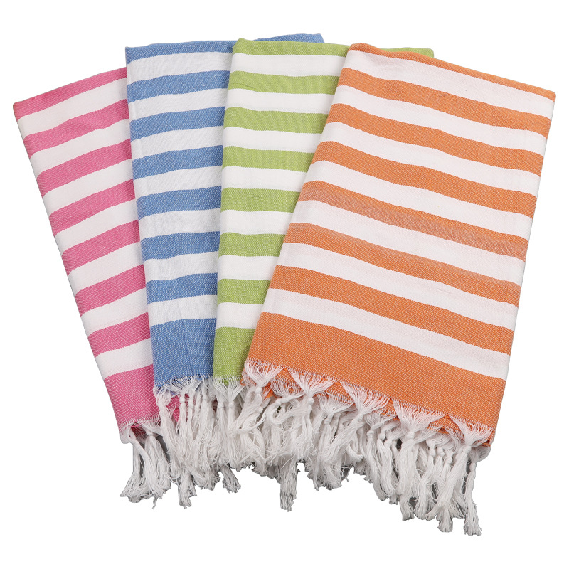 100% Cotton Turkish Beach Towel With Tassel