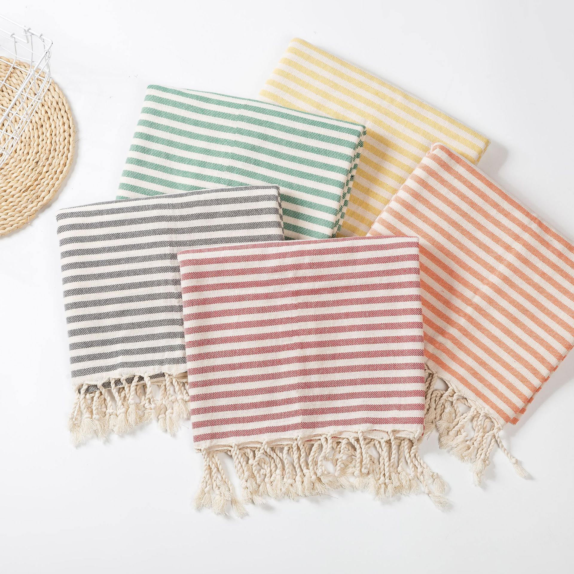 Cheap Cotton Turkish Towel Beach Towel With Tassel - COPY - s3g76g