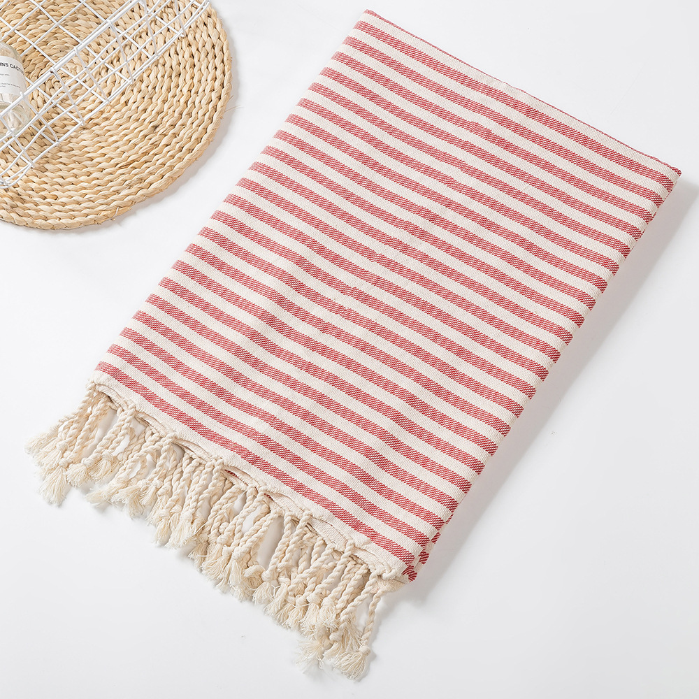 Cotton Turkish Striped Pool Towel Beach Towel With Tassel - COPY - t0glr3
