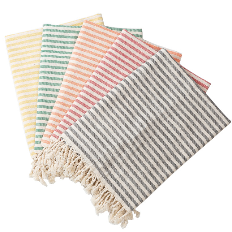 Cotton Turkish Striped Pool Towel Beach Towel With Tassel - COPY - t0glr3