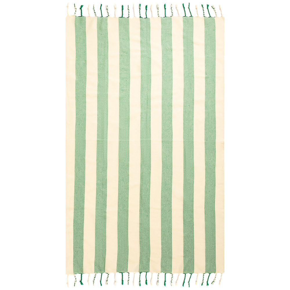 Cotton Turkish Beach Towel With Tassel Striped Pattern Beach Blanket