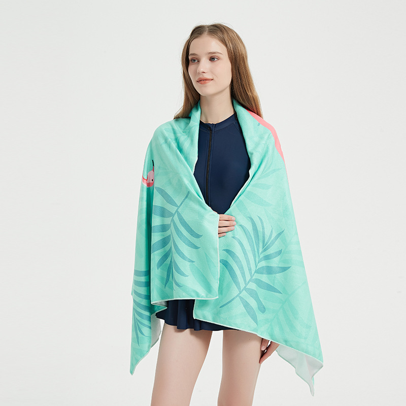 China One Side Cotton One Side Microfiber Printing Beach Towel manufacturer