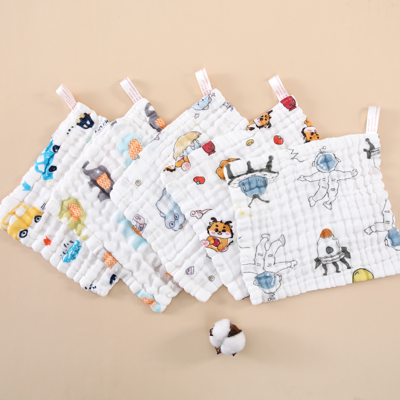 100% Cotton Baby Muslin Washcloths Newborn Baby Face Towel Burp Cloth - COPY - nihjc6
