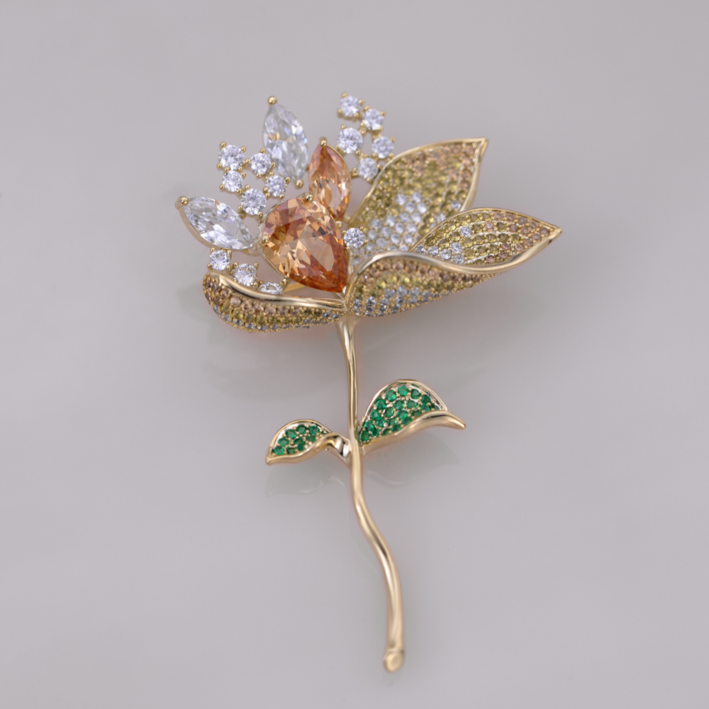 Blüten-Blumen-Kristallhochzeits-Geschenk-Brosche.