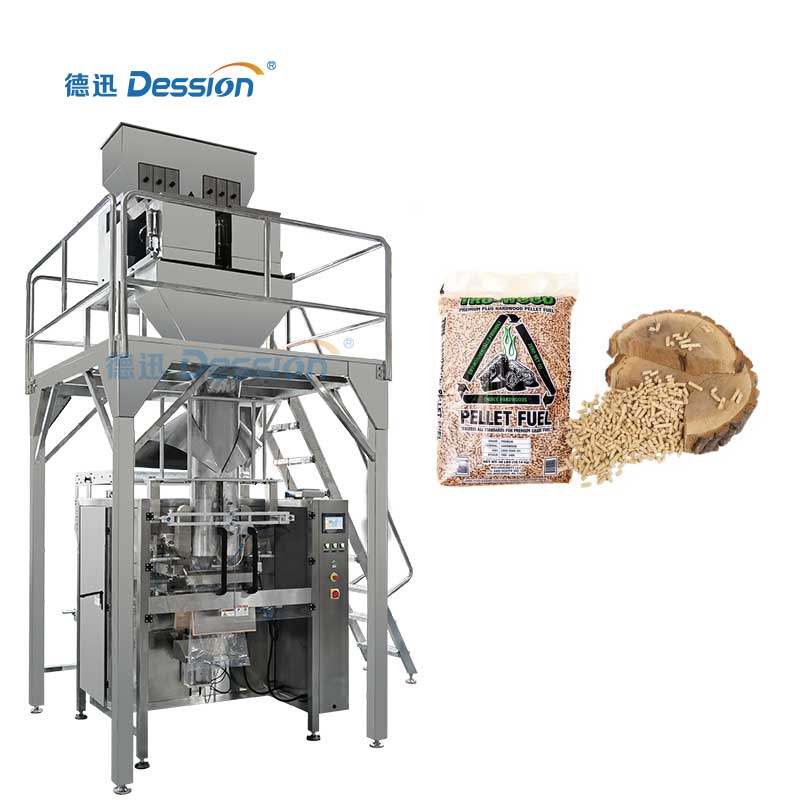 Empaquetadora automática de pellets de madera para bolsas de 5 kg, 10 kg y 15 kg