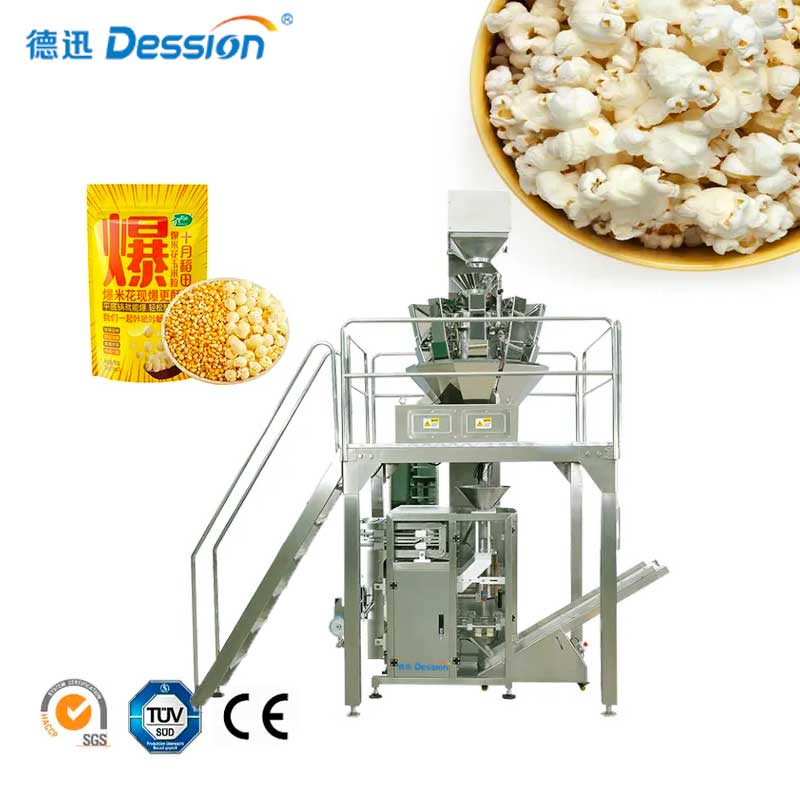 China Máquina envasadora de alimentos inflados Máquina envasadora de palomitas de maíz Fabricantes