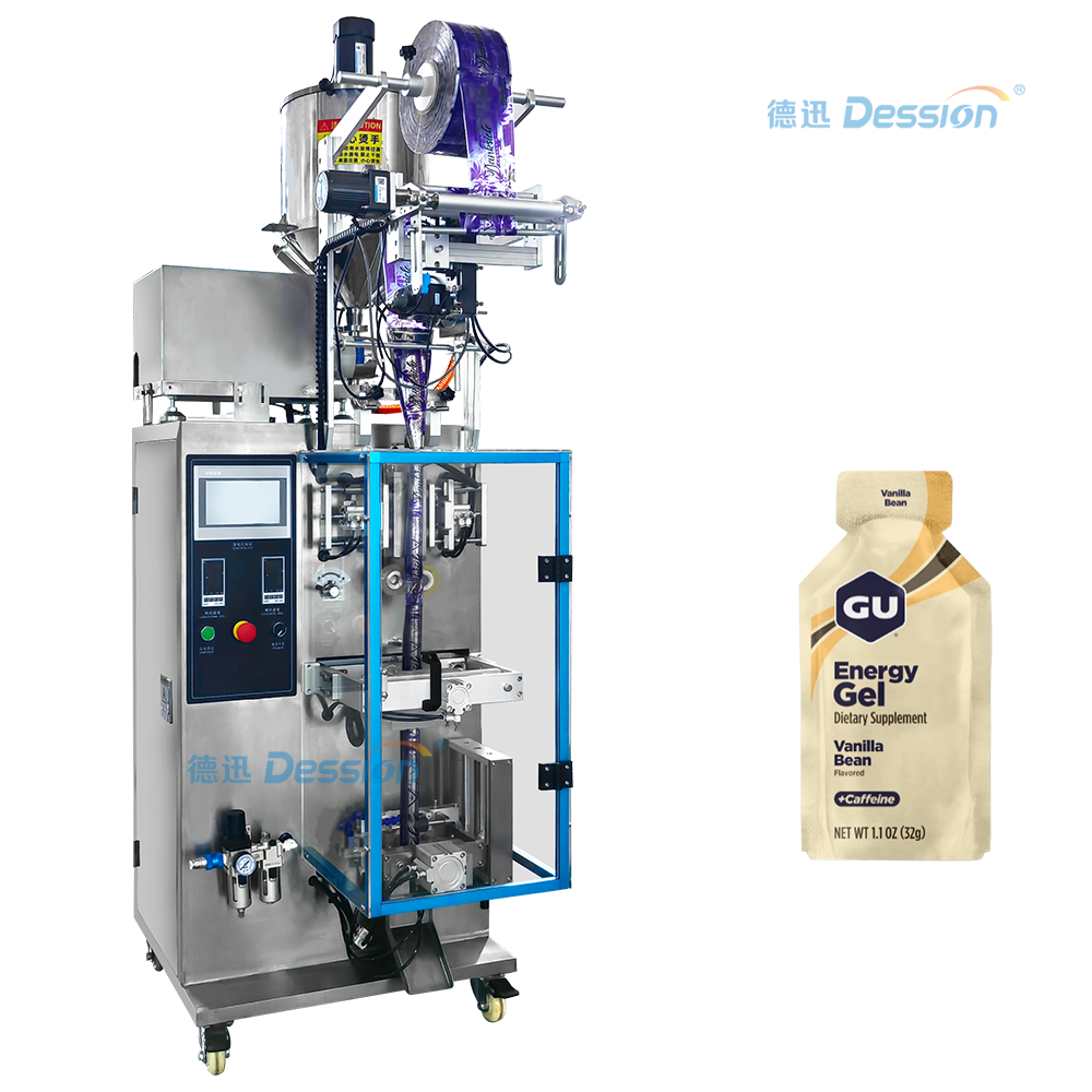 Equipo de envasado líquido vertical de bolsa pequeña, máquina de bolsas de gel de energía, fábrica de China