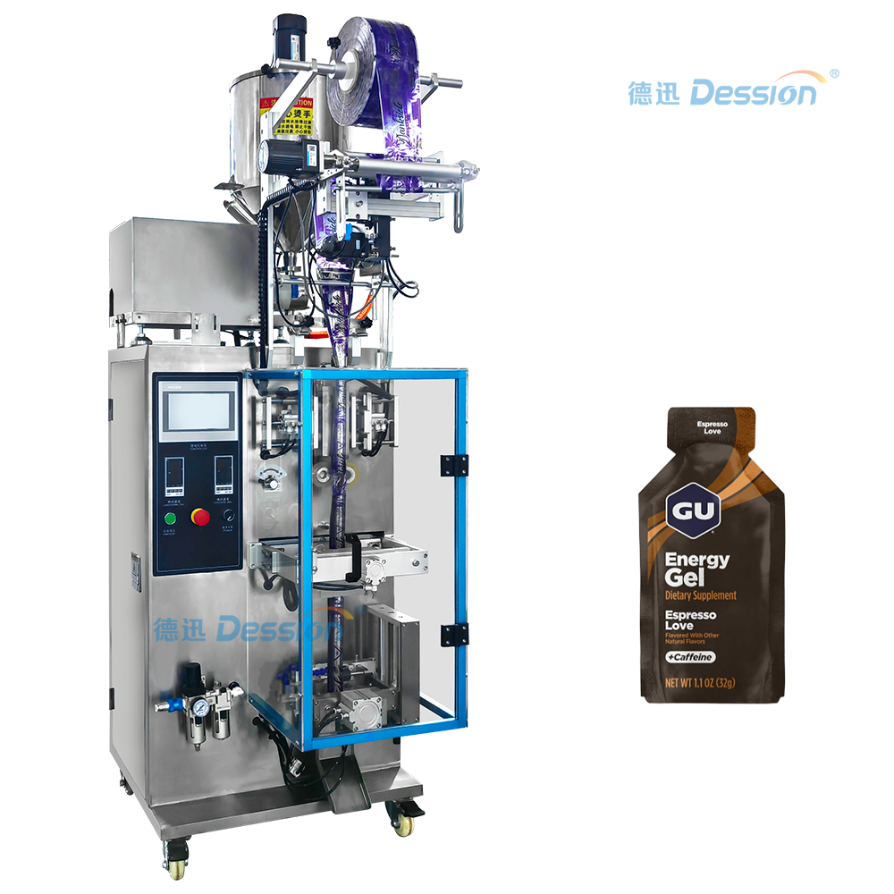 Pequeño equipo de envasado líquido de bolsa de pie, máquina de bolsas de gel de energía, fábrica de China