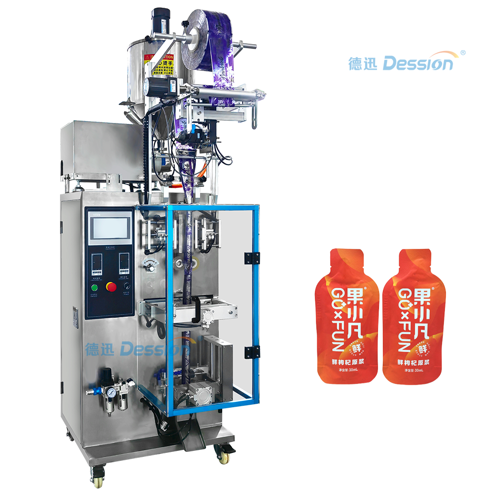 Pequeña máquina envasadora vertical de bolsas con forma especial, puré de baya de goji, fabricada en China