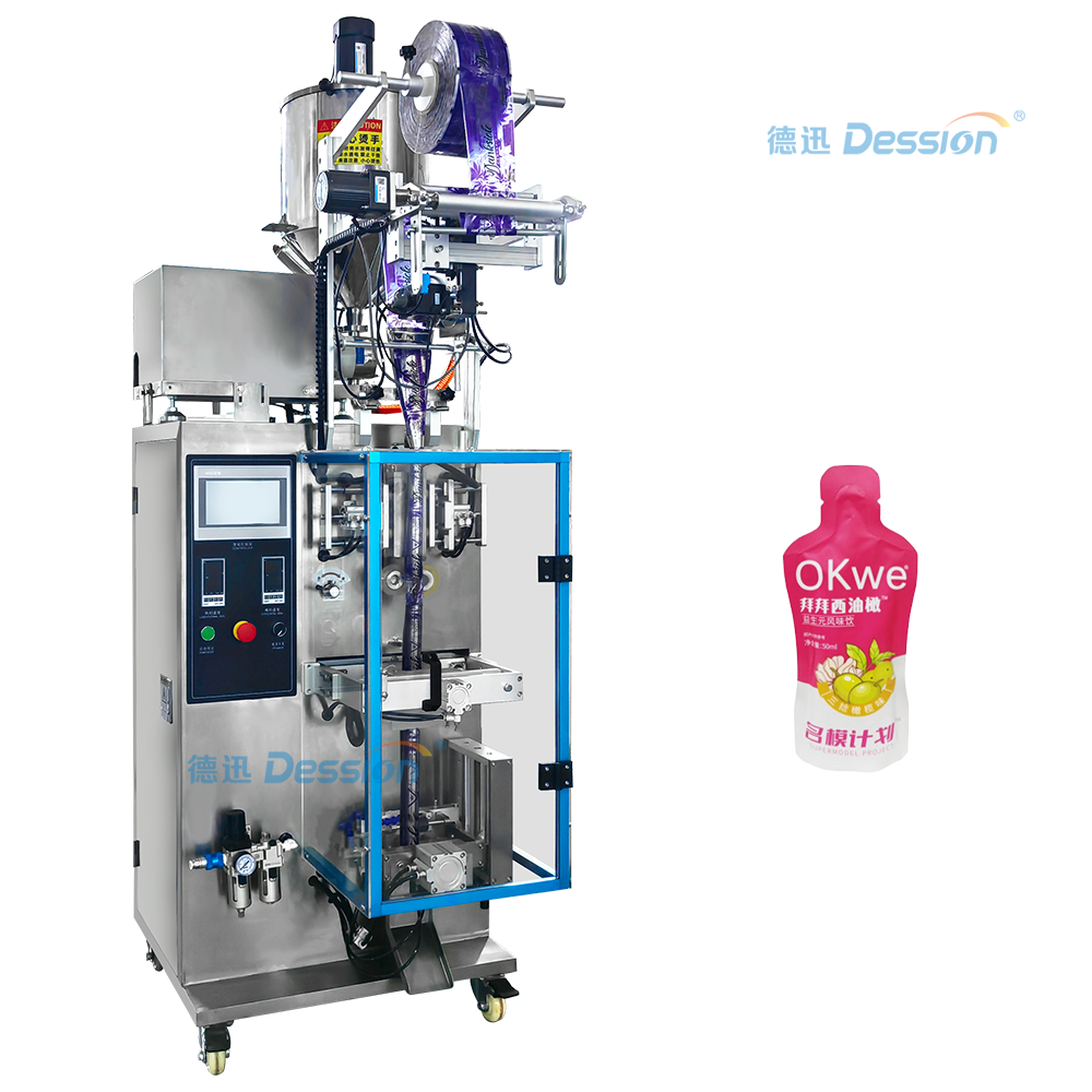 Pequeña máquina envasadora vertical de gel energético, bebida de frutas, fabricada en China