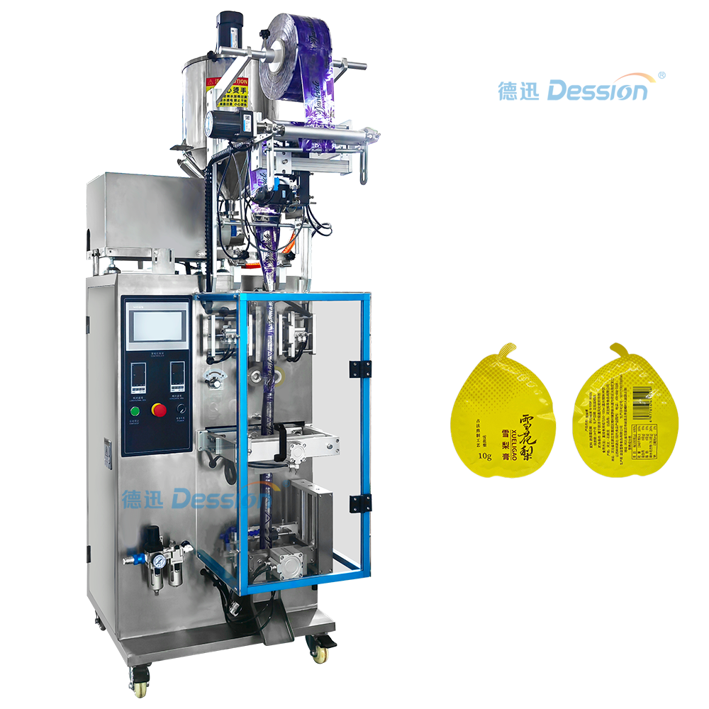 آلة تعبئة المعجون العمودية الصغيرة، معجون الكمثرى، مصنع الصين