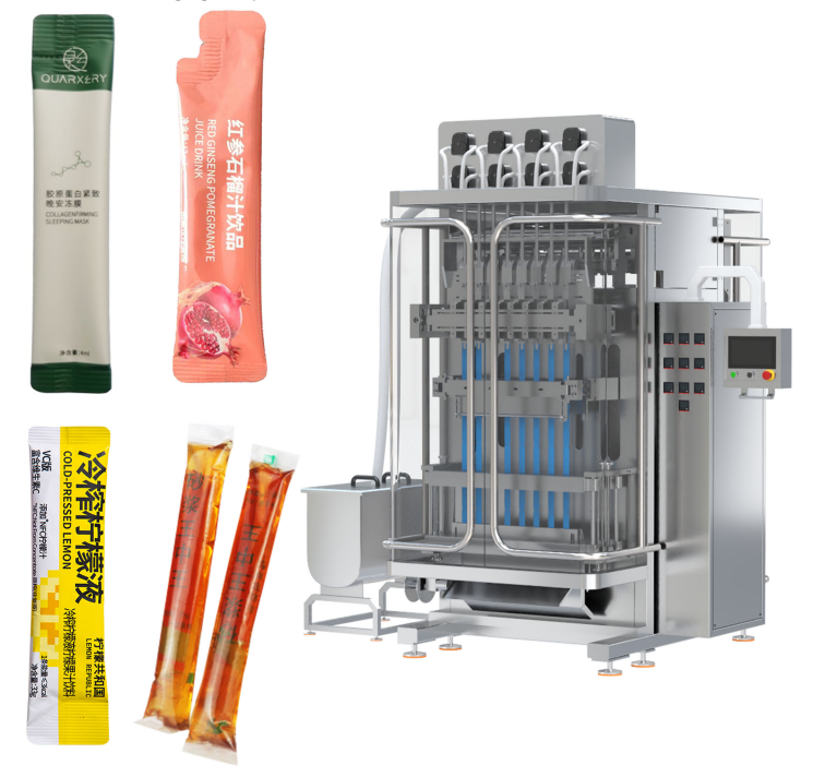 آلة تعبئة عصير التوت الأوتوماتيكية ذات السرعة العالية متعددة الممرات ذات الختم الخلفي بسعر المصنع الصيني