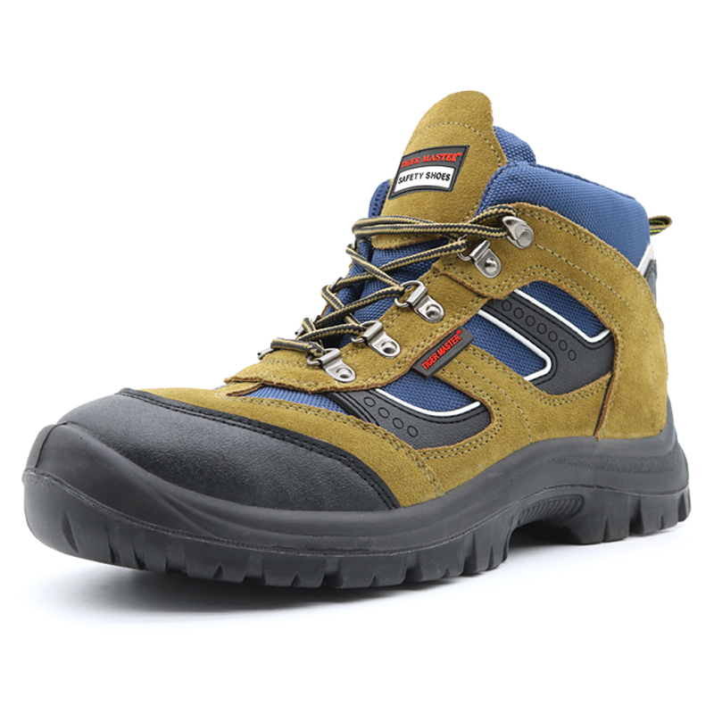 China TM215 Non-slip oil proof PU outsole anti puncture sport safety shoes mid cut steel toe manufacturer