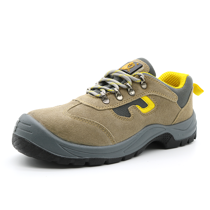China TM209L Non-slip PU outsole suede leather anti puncture cheap price safety shoes steel toe manufacturer