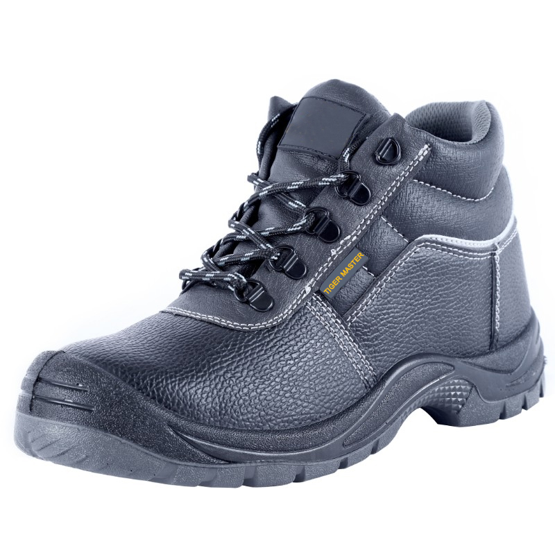 China TM2035 Schwarzes Leder, ölsäurebeständige, rutschfeste PU-Sohle, durchstichsichere Sicherheitsstiefel mit Stahlkappe Hersteller