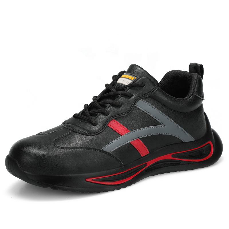 China TM261 Anti-Rutsch-Mikrofaser-Leder-Stahlkappe verhindert Pannen wasserdichte Herren-Sneaker-Sicherheitsschuhe Hersteller