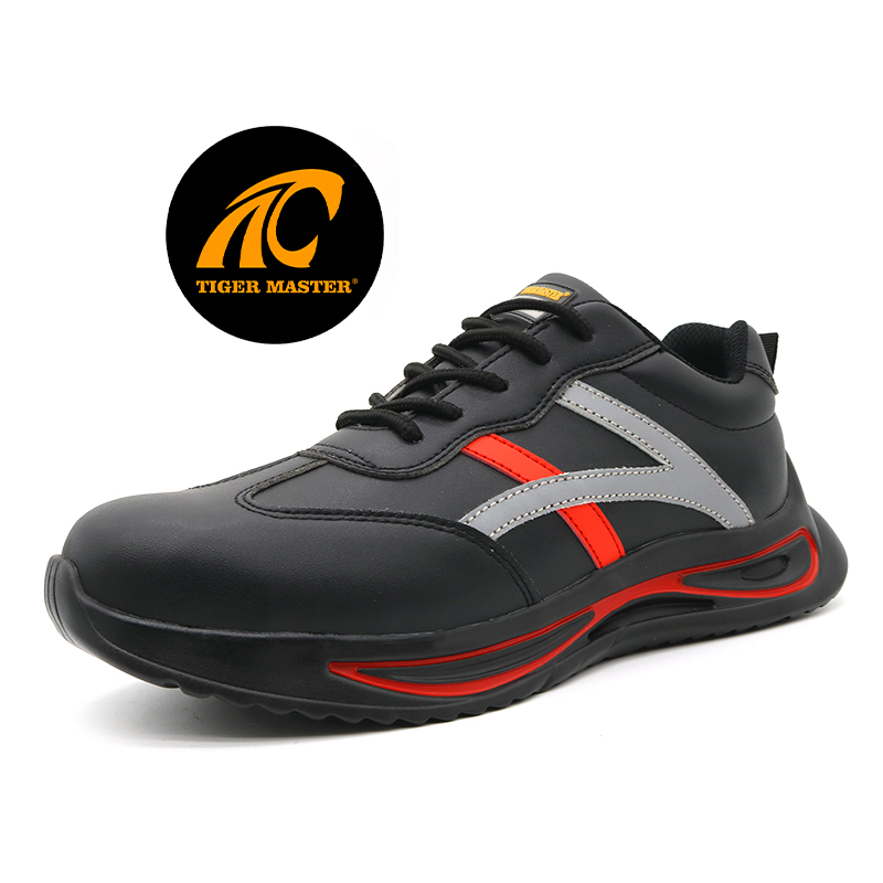 TM261 Anti slip pu zool microfiber leer heren stalen neus veiligheidsschoenen sneakers