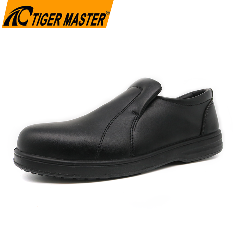 TM069 Sapatos de segurança executivos antiderrapantes e antiderrapantes sem cadarço
