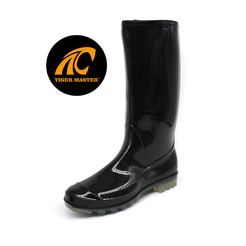 China GB04 Knee high waterproof eco-friendly PVC rain boots for women manufacturer