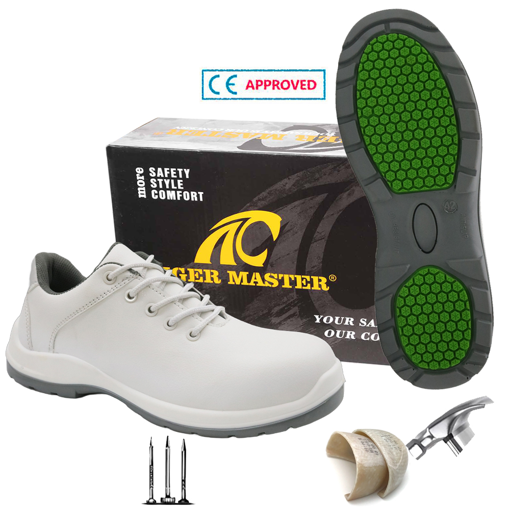 China TM084 Super anti-slip fiberglass toe anti puncture white chef safety shoes for kitchen manufacturer