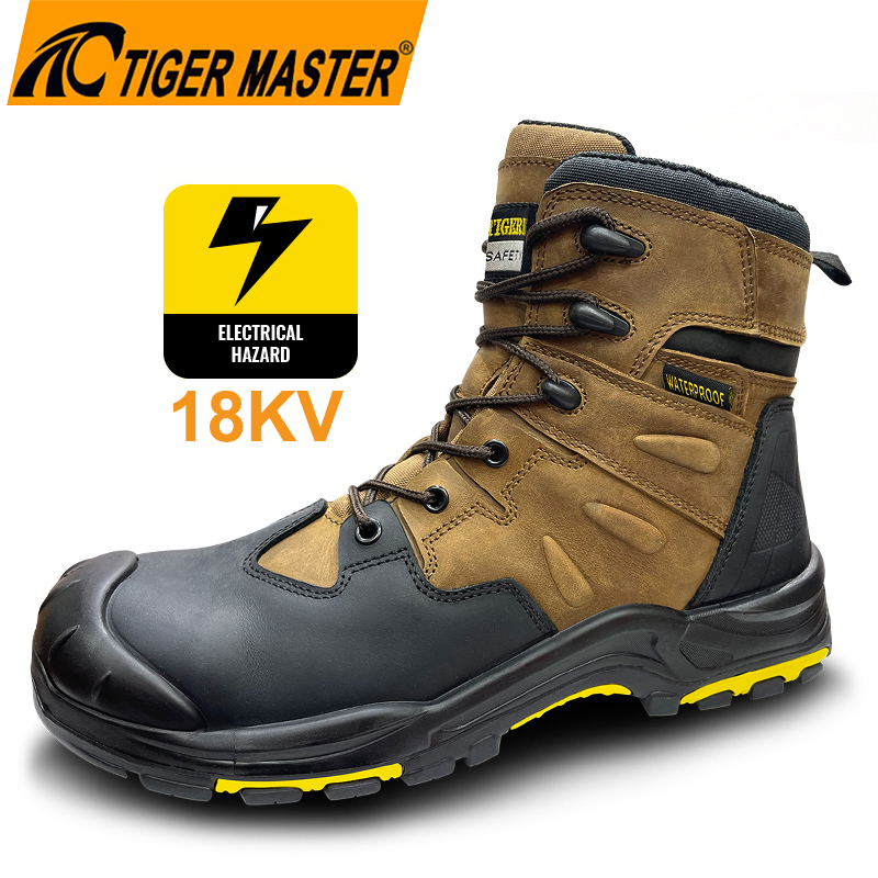 TM134 Elektrische, wasserdichte Sicherheitsstiefel mit Pannenschutz und Glasfaserkappe