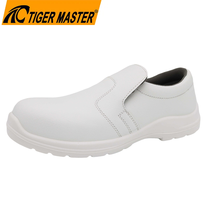 TM3389 Sapatos de segurança brancos antiderrapantes e antiestáticos para chef de cozinha com biqueira de fibra de vidro