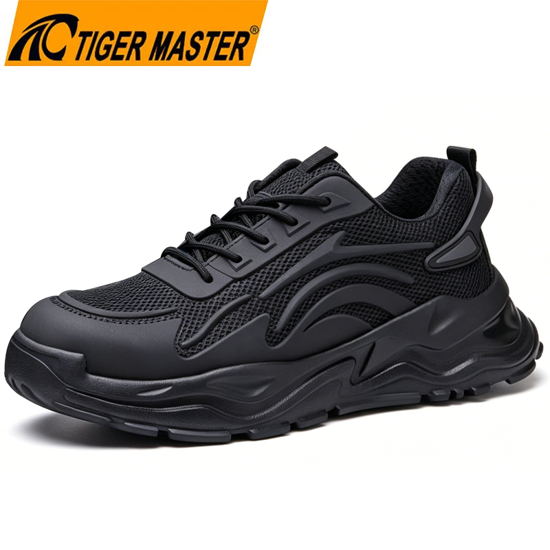 China TM3506 Slip Resistant Steel Toe Puncture-proof Black Work Safety Shoes for Men manufacturer