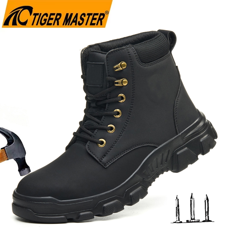 China TM3510 Anti-slip Steel Toe Puncture-proof Black Safety Boots for Construction manufacturer TM3510 Anti-slip Steel Toe Puncture-proof Black Safety Boots for Construction