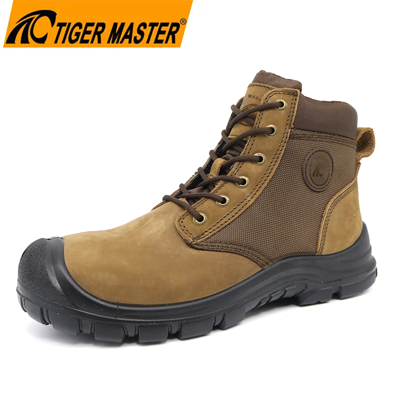 China TM3343 Anti-slip Nubuck Leather Steel Toe Puncture-proof Industrial Work Safety Boots manufacturer