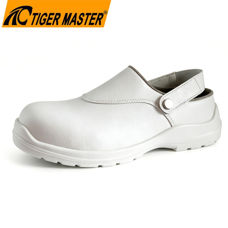TM8004 branco antiderrapante resistente a óleo composto biqueira antiestática sapatos de segurança para chef de cozinha