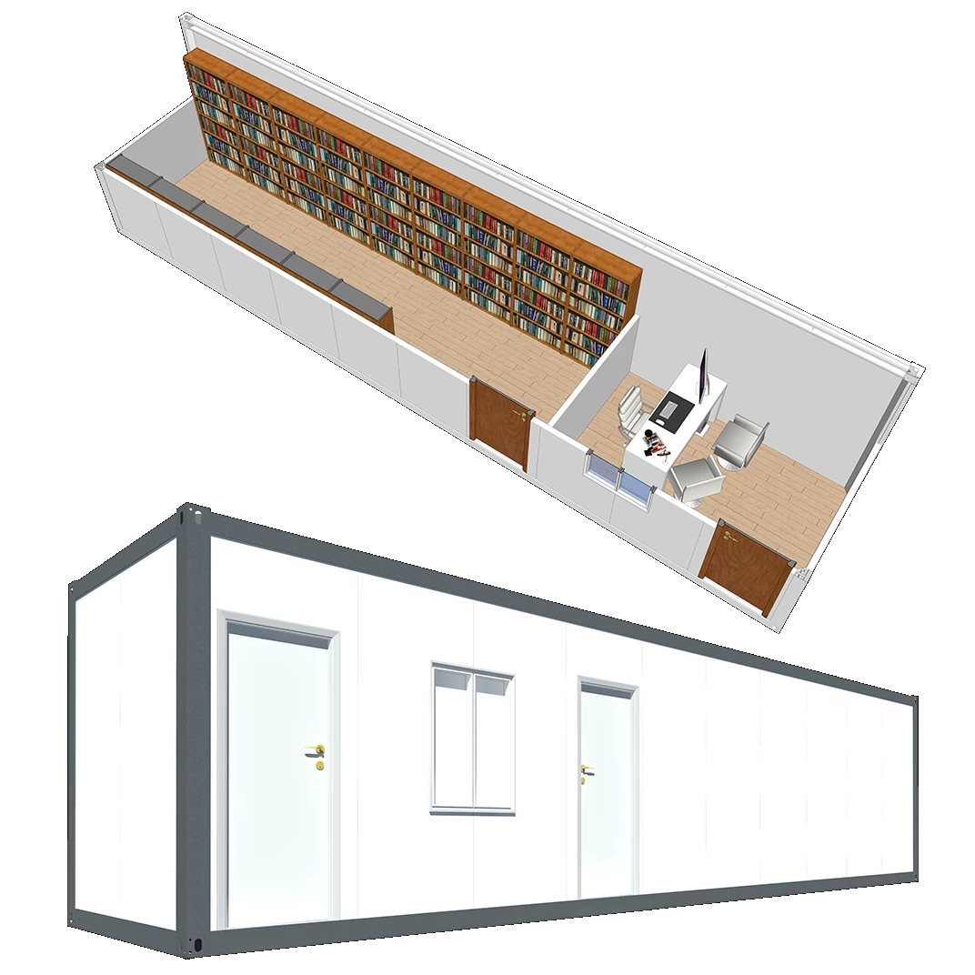 مورد المنازل المصنعة في الصين - استخدم غرفة تخزين الكتب والمكتب المدرسي