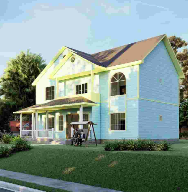 Lüks Hafif Çelik Çerçeve Villa | Üretilen Evler Tedarikçisi Çin - Model Qb23