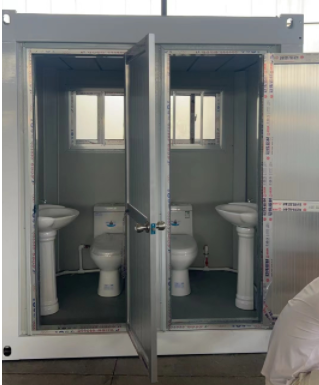 Недорогой мобильный сборный туалет со смывом для строительной площадки
