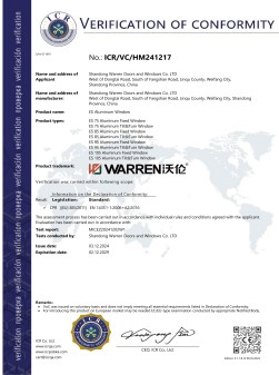 Certificación CE del estándar europeo Warren