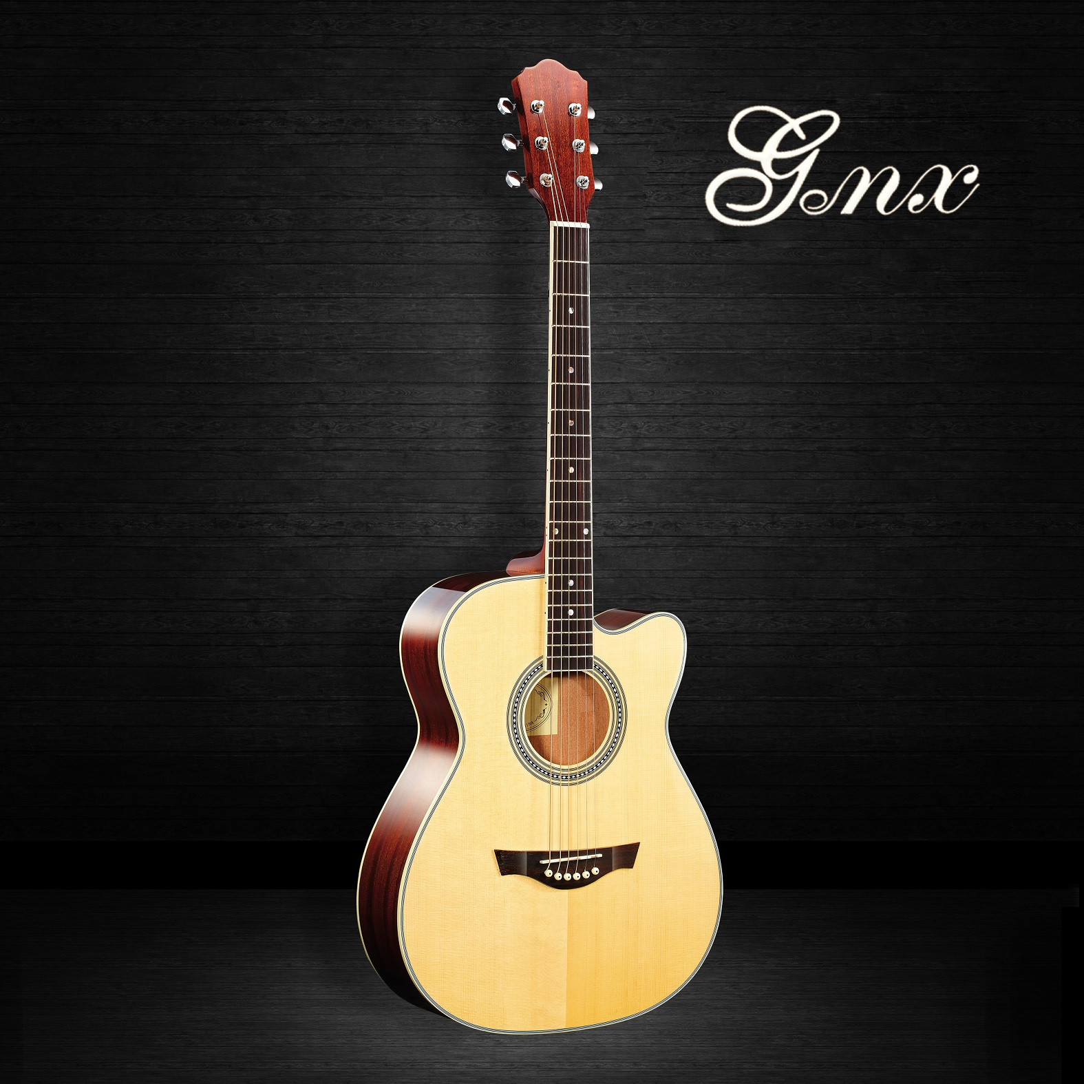 Wholesale 41 Inches cutaway 6 Strings Handmade Professional Acoustic Guitar