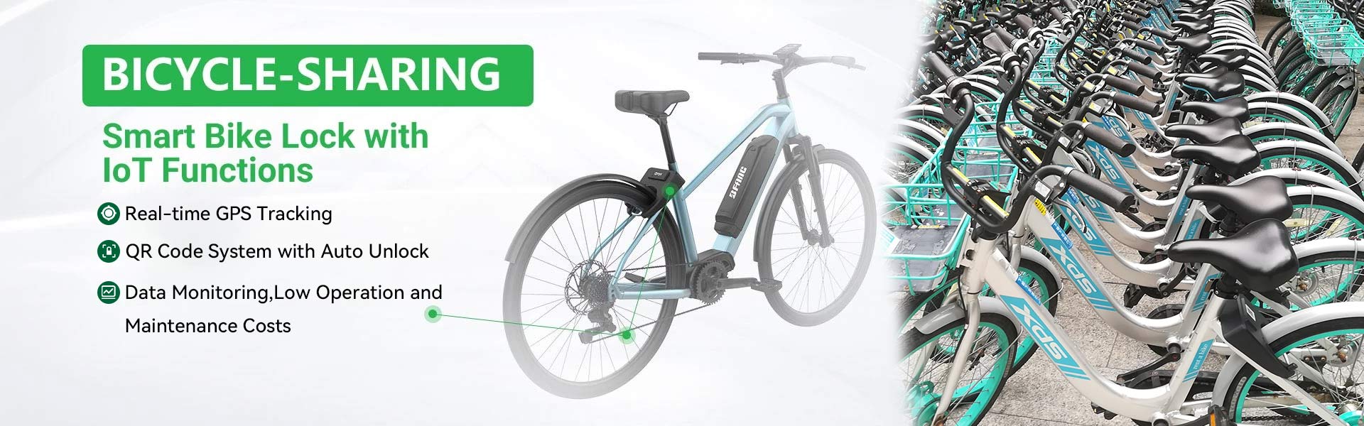 Omni Blocco bici intelligente per condivisione biciclette