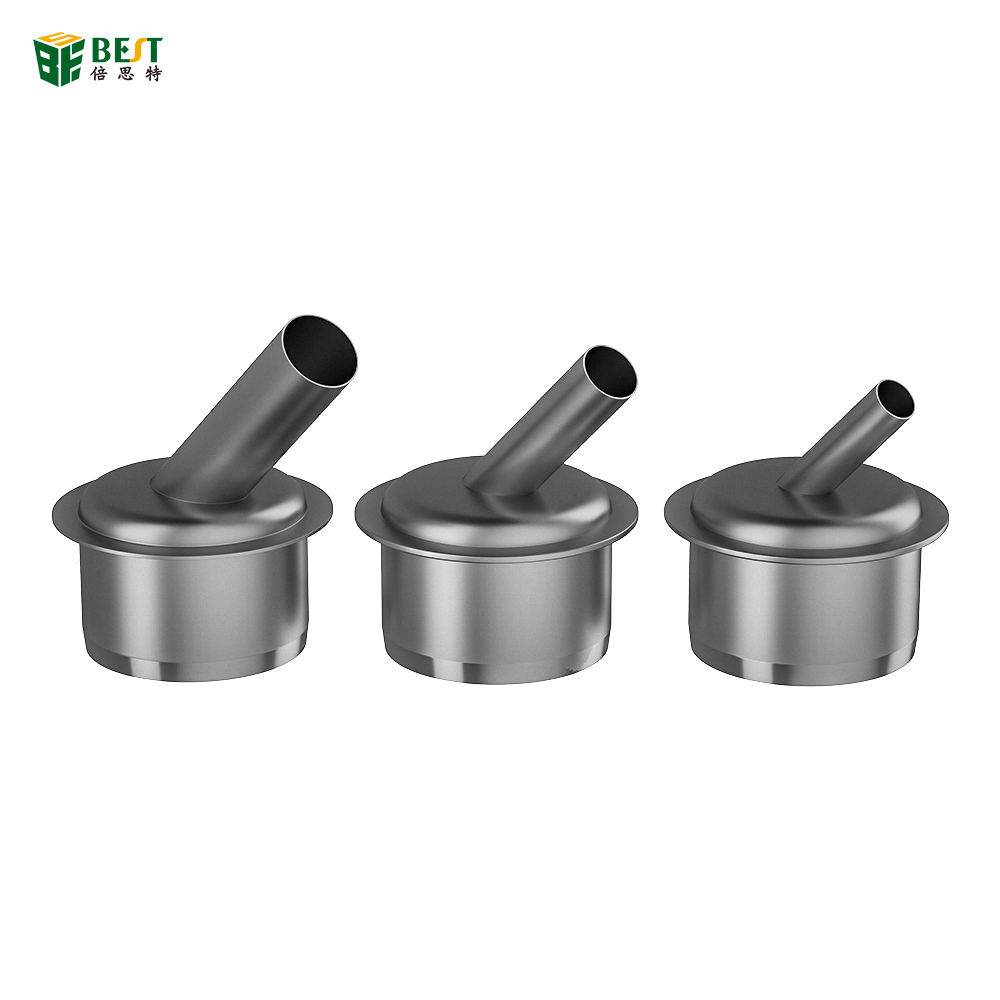 BST-863 air gun nozzle three-in-one original hot air gun nozzle mobile phone repair welding digital display desoldering station elbow high temperature stainless steel air gun nozzle