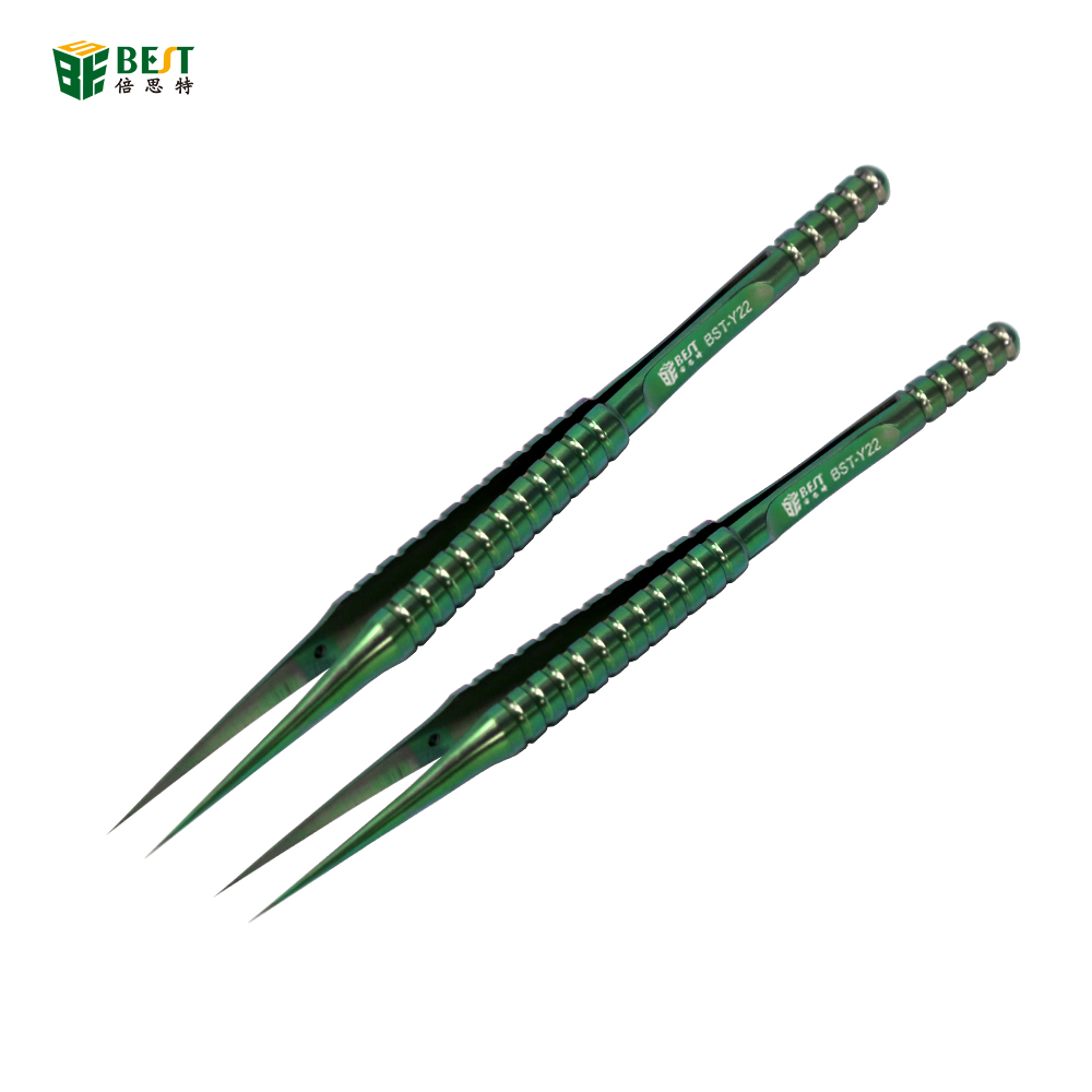 BST-Y22 mobile phone repair fingerprint flying wire tweezers titanium alloy mobile phone repair tweezers precision fingerprint flying wire tweezers straight tip hand polished super hard special tip