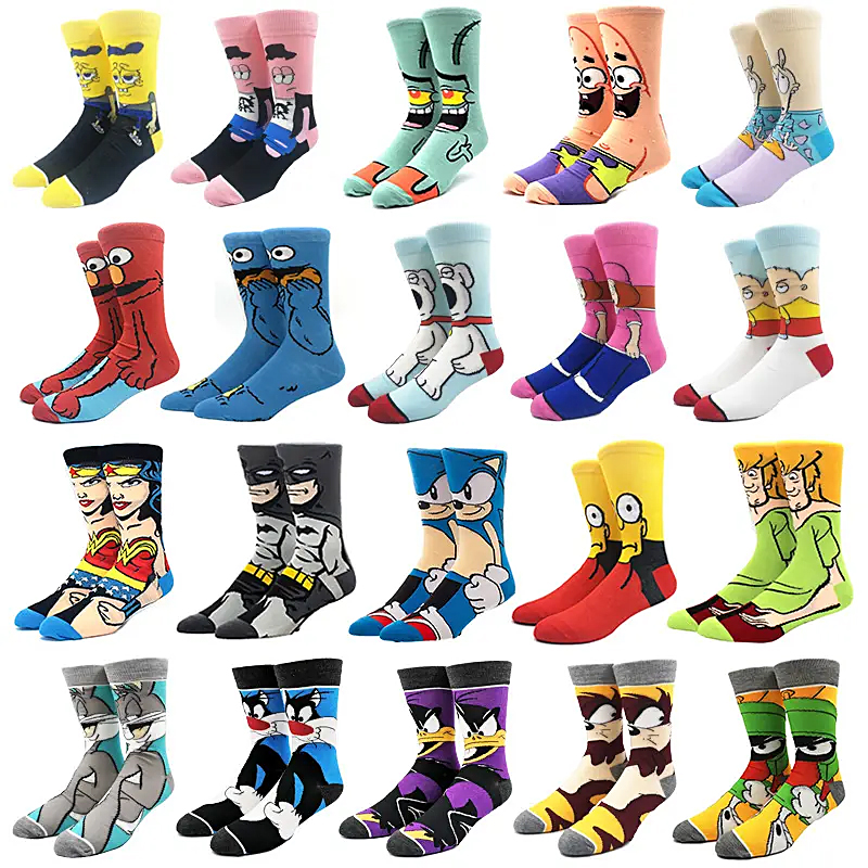 Proveedor de calcetines transpirables OEM China, calcetines de dibujos de moda Fabricante